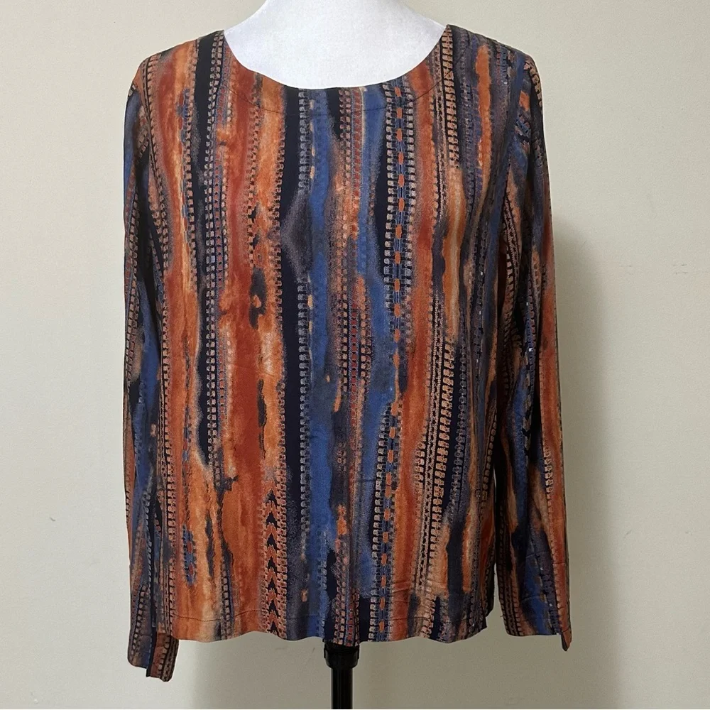 Coco + Carmen NEW Textured Stripes in Print Long Sleeve Popover Pullover S/M - Picture 16 of 16